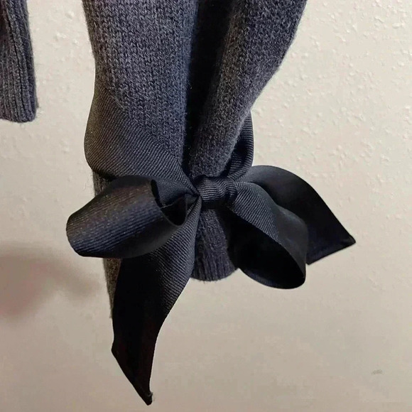 J Crew Women's Tie Bell Sleeve Pullover Sweater Gray Cotton Nylon Wool Sz S - Picture 8 of 8